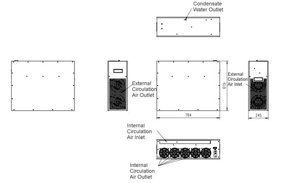 Condicionador de ar pequeno refrigerando do armário da capacidade de 220VAC 3000W