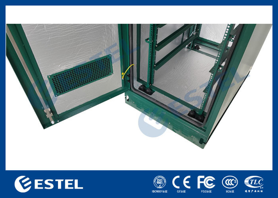 19' Rack Outdoor Telecom Cabinet Cor Verde Com 500W Ar Condicionado e Ventilador