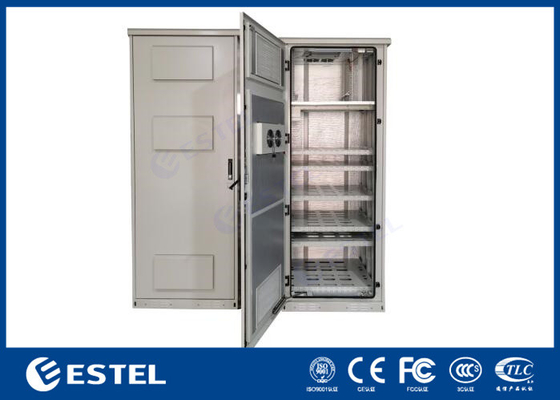 Aceros galvanizados 32U Revestimento de telecomunicações ao ar livre Equipado com 4 ventiladores de resfriamento