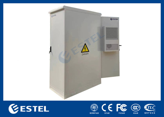 Armário de Telecomunicações Exteriores de Aço Galvanizado de Duas Portas 42U Integrado com 2000W DC Air Conditioning