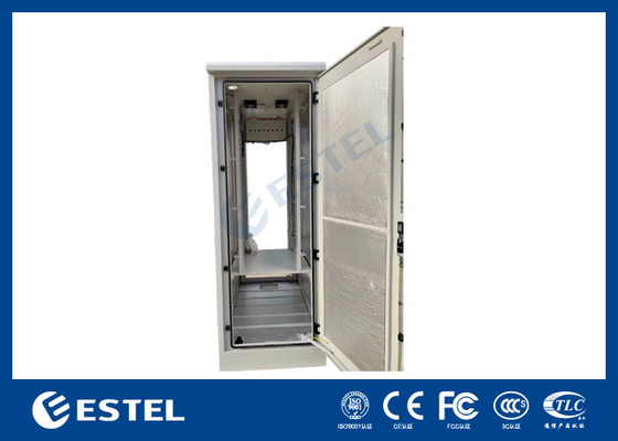 Armário de Telecomunicações Exteriores de Aço Galvanizado de Duas Portas 42U Integrado com 2000W DC Air Conditioning