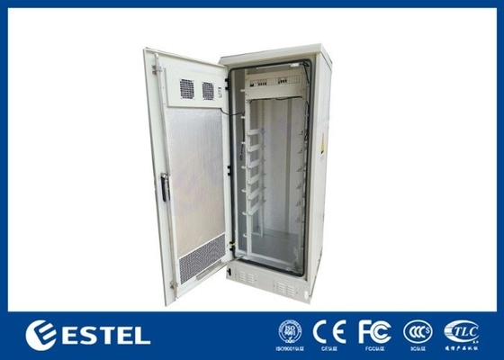 Acessos da frente Cabinet Telecom Exterior Aço Galvanizado Com Faixa de Segurança do Gabinete