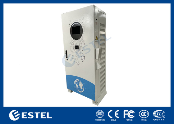 Estação de carregamento de veículos eléctricos de corrente contínua rápida montada no chão ao ar livre com tela LED