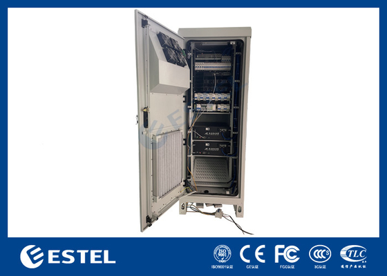 Armário de telecomunicações ao ar livre com lâmpada LED para equipamento de estação base com sistema UPS