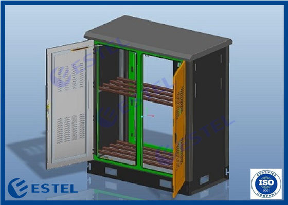 Armário exterior de duas telecomunicações do cinza RAL7035 do compartimento ISO9001
